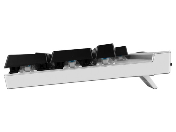 Teclado Mecánico Gamer Batauro Beliarde, Iluminación RGB, USB, Español, Switch Blue. Color Blanco.