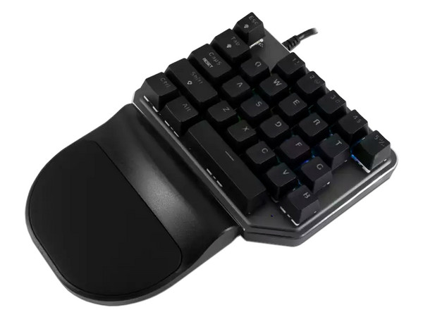 Teclado Mecánico Gamer Batauro Nelore NRL-100-GRD, de Una Mano, con Reposa Muñecas, Retroiluminación RGB. Color Negro.