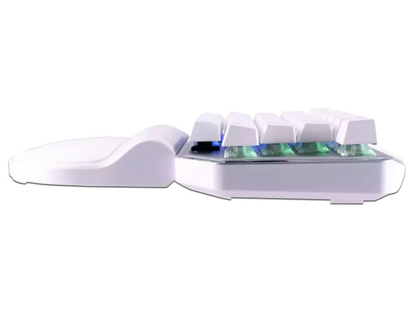 Teclado Mecánico Gamer Batauro Nelore NRL-100-PBL, de Una Mano, con Reposa Muñecas, Retroiluminado. Color Blanco.
