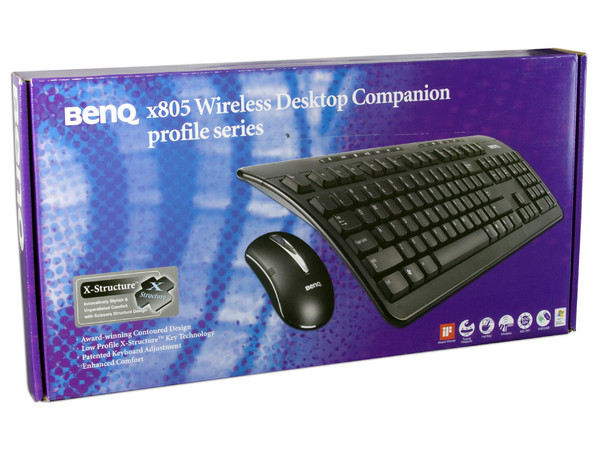 Teclado y Mouse Inalámbricos Benq X805, Español, USB/PS2, Color Negro.