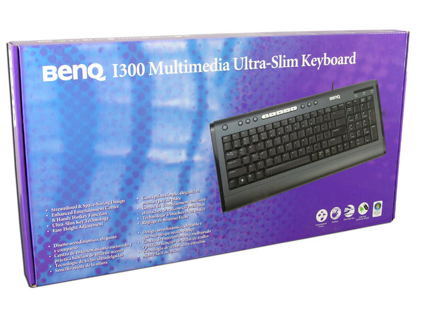 Teclado Benq I300 Multimedia Ultra-Slim, USB/PS2, Color Negro.