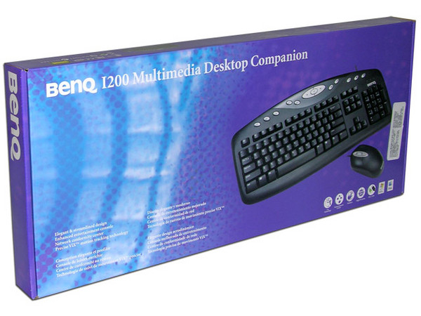 Teclado USB Multimedia y Mouse USB Benq I200, Español, Color Negro