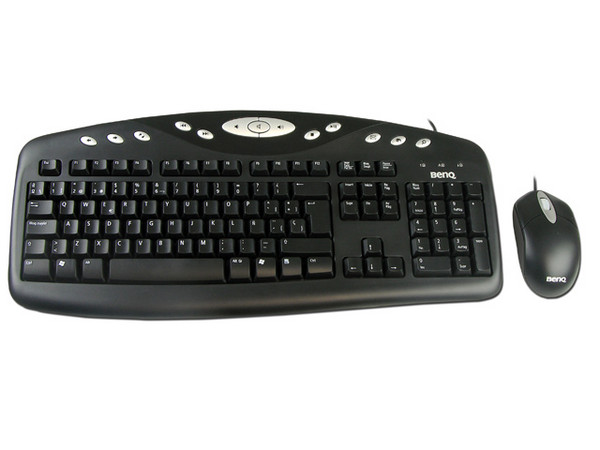 Teclado y Mouse óptico Benq I200, Español, USB/PS2, Color Negro.