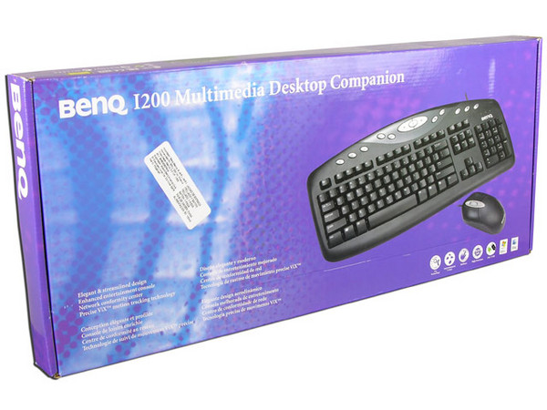 Teclado y Mouse óptico Benq I200, Español, USB/PS2, Color Negro.