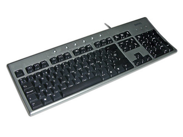 Teclado BenQ x120 en Español, USB/PS2. Color Negro con Plateado.
