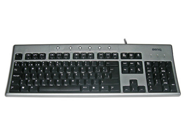 Teclado BenQ x120 en Español, USB/PS2. Color Negro con Plateado.