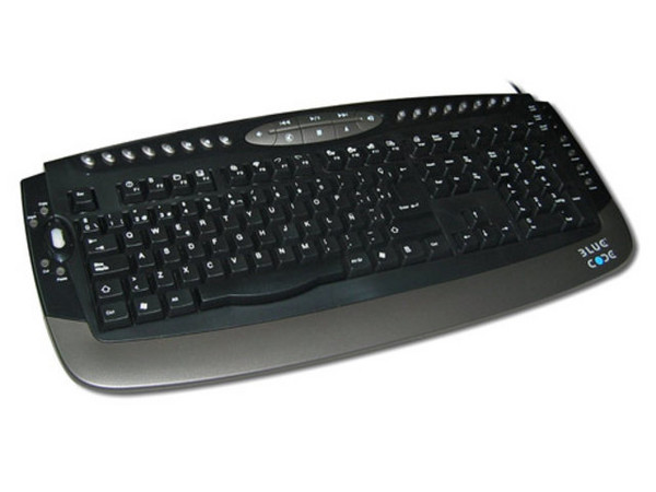 Teclado BlueCode Office Multimedia, PS/2, Color Negro.