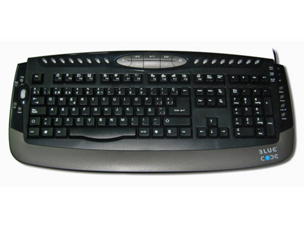 Teclado BlueCode Office Multimedia, PS/2, Color Negro.