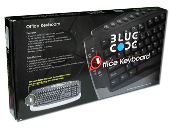 Teclado BlueCode Office Multimedia, PS/2, Color Negro.