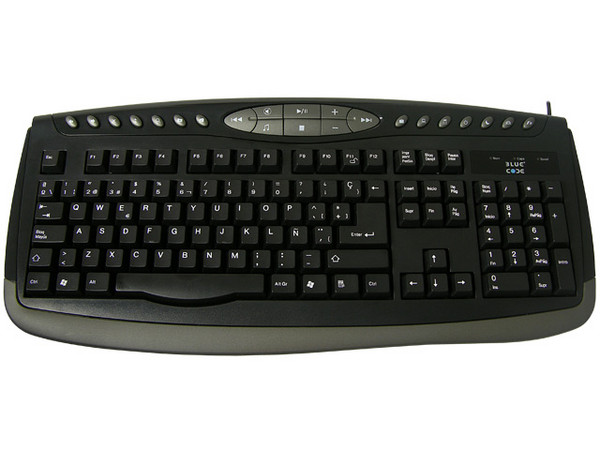 Teclado BlueCode Multimedia, PS/2, Color Negro.