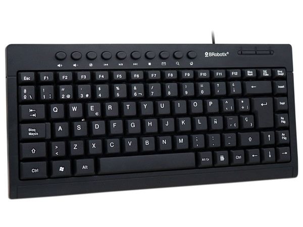 Teclado Estándar BRobotix, USB. (Versión en español) Color Negro.