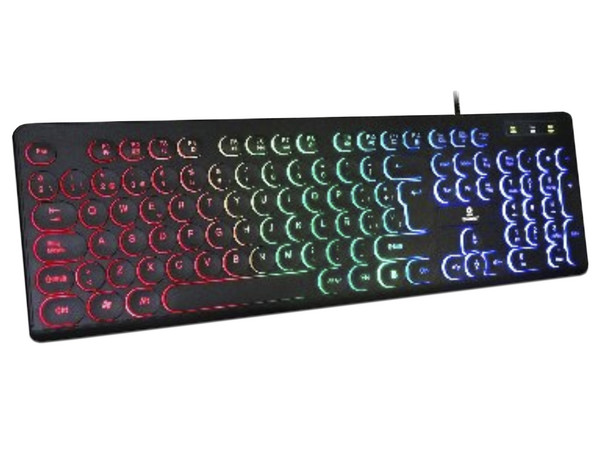 Teclado BRobotix 963098, RGB, USB, Teclas Circulares. Color Negro.