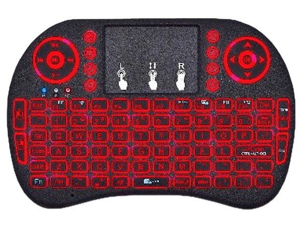 Mini Teclado inalámbrico BRobotix 963814, Iluminación RGB, Receptor USB. Color Negro.
