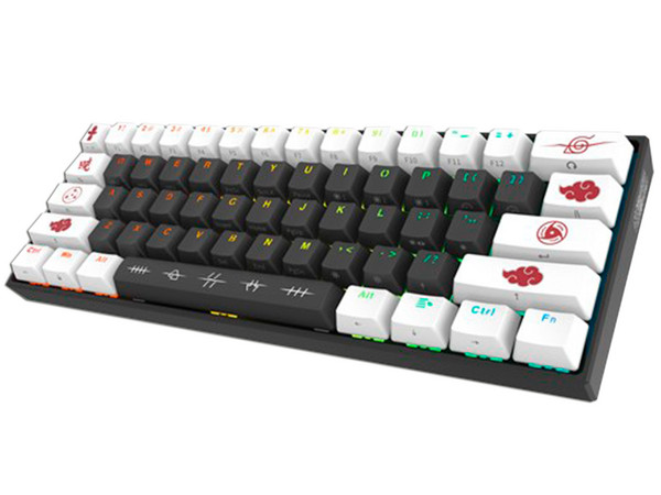 Teclado Mecánico Gamer Check Point NINJA AKATSUKI NA-KX400-AK, Red Switches, RGB, USB. Color Negro. (Versión Naruto).