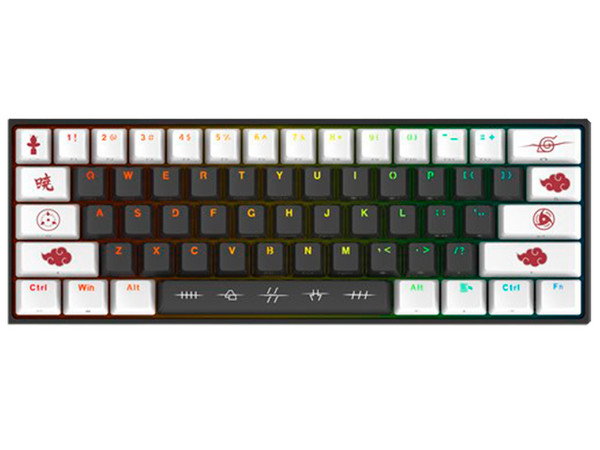 Teclado Mecánico Gamer Check Point NINJA AKATSUKI NA-KX400-AK, Red Switches, RGB, USB. Color Negro. (Versión Naruto).
