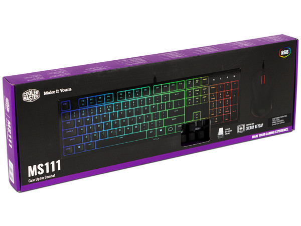 Teclado Mecánico y Mouse Gamer Cooler Master MS111, Iluminación RGB, USB. Color Negro.