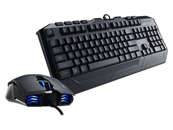 Teclado Gamer y Mouse CM STORM Devastator Gaming Combo, USB, LEDs azul.