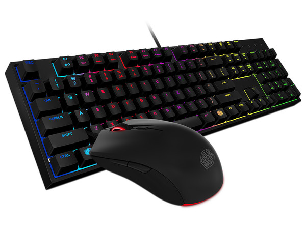 Teclado Gamer y Mouse Cooler MasterKeys Lite L combo, USB, LEDs Rojo, (Versión Español).