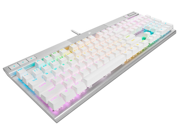 Teclado Mecánico Gamer Corsair K70 Pro, Iluminación RGB, USB. Color Blanco. (Versión en Inglés)