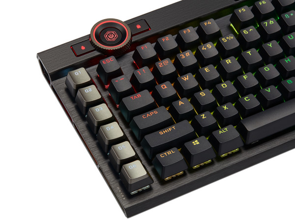 Teclado Gamer Mecánico Corsair K100 RGB, USB. Color Negro. (Versión en Inglés)