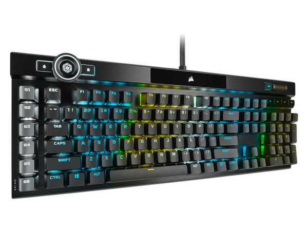 Teclado Gamer Mecánico Corsair K100 RGB, USB. Color Negro. (Versión en Inglés)