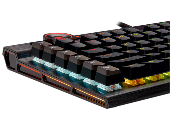 Teclado Gamer Optomecánico Corsair K100 CH-912A01A-NA, USB, iCUE RGB. Color Negro.