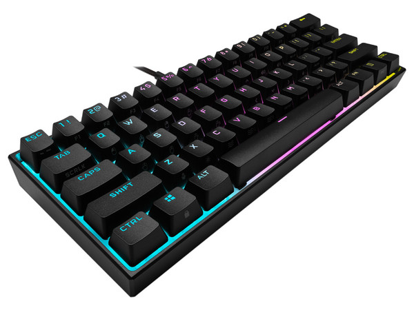 Teclado Gamer Mecánico Corsair K65, Switch Cherry MX, RGB, USB, Color Negro, (Versión en Español)