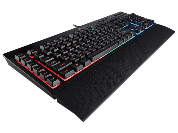 Teclado gamer Corsair K55 con retroiluminación RGB, USB, (Versión Inglés).