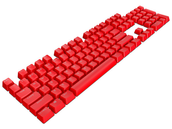 Set de Keycaps Corsair CH-9911020-NA Doble Shot, 104 Teclas. Color Rojo.