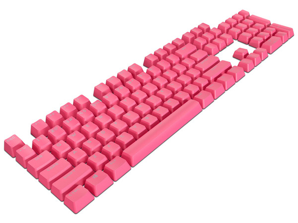 Set de Keycaps Corsair CH-9911070-NA Doble Shot, 104 Teclas. Color Rosa.