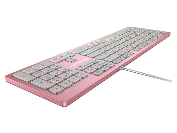 Teclado Gamer Cougar VANTAR AX PINK Iluminación RGB, USB, Color Rosa. (Versión en Inglés).