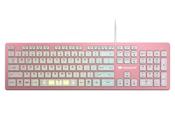 Teclado Gamer Cougar VANTAR AX PINK Iluminación RGB, USB, Color Rosa. (Versión en Inglés).