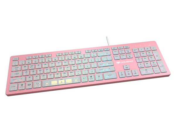 Teclado Gamer Cougar VANTAR AX PINK Iluminación RGB, USB, Color Rosa. (Versión en Inglés).
