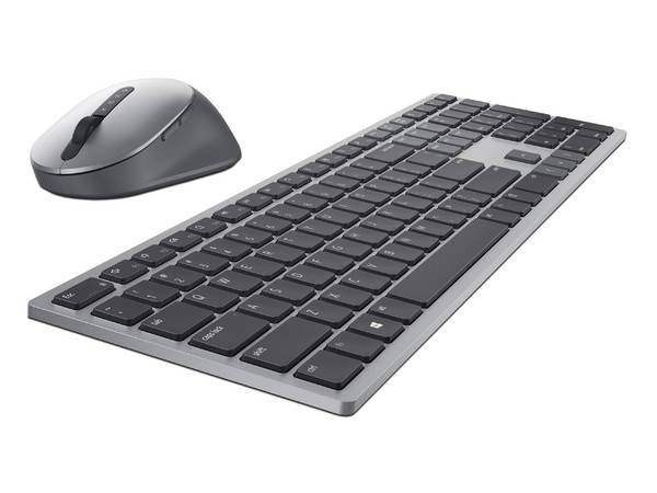 Kit de Teclado y Mouse Dell Premier, USB, Bluetooth. Color Gris. (Versión de Inglés).
