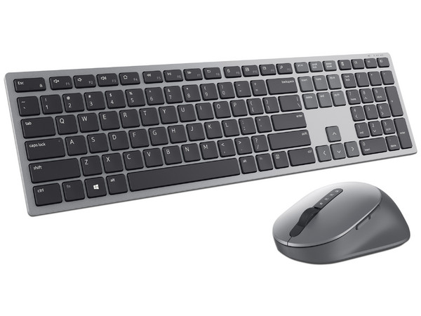 Kit de Teclado y Mouse Inalámbricos DELL KM7321W, Bluetooth, Receptor USB (Versión en español de Latinoamérica). Color Gris.