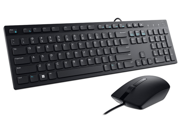 Kit Teclado y Mouse Alámbrico, KM300C, USB, Color Negro