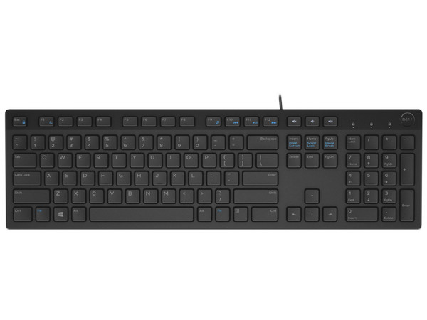 Teclado Dell KB216 Alámbrico Inglés Color Negro, conexión USB, diseño compacto y funcional, teclas de bajo perfil.
