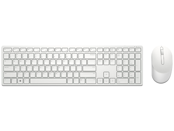 Kit de Teclado y Mouse Inalámbrico DELL KM5221W Pro, Receptor USB. Color Blanco. (Versión en Español).