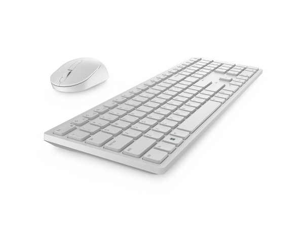 Kit de Teclado y Mouse Inalámbrico DELL KM5221W Pro, Receptor USB. Color Blanco. (Versión en Español).
