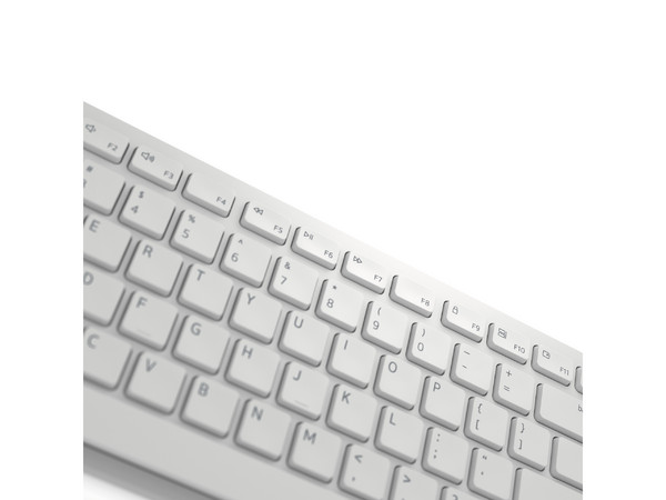 Kit de Teclado y Mouse Inalámbrico DELL KM5221W Pro, Receptor USB. Color Blanco. (Versión en Español).