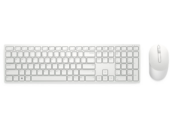 Kit de Teclado y Mouse Inalámbrico DELL Pro KM5221W, Receptor USB, Color Blanco.