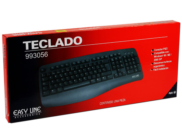 Teclado Easy Line, PS/2. Color Negro.