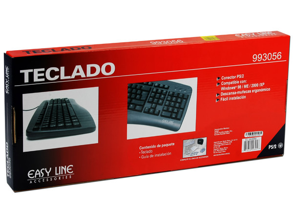 Teclado Easy Line, PS/2. Color Negro.