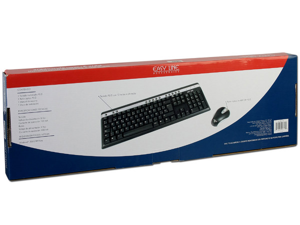 Teclado Multimedia y Mouse óptico Easy Line, PS/2.
