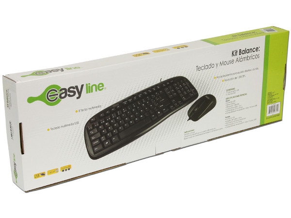 Kit Balance Easy Line de Teclado Multimedia y Mouse Óptico, USB.