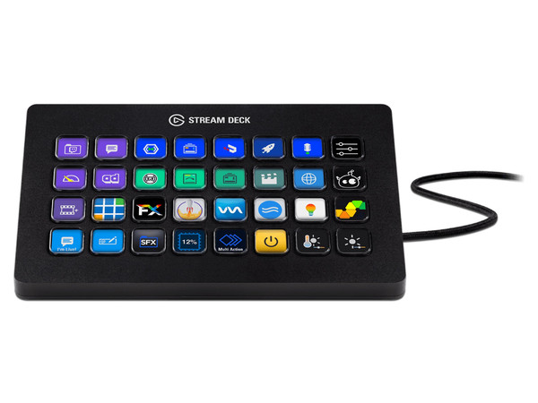 Teclado Elgato Stream Deck XL, 32 teclas LCD programables, USB.
