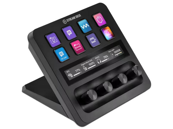 Teclado Elgato Stream Deck+ con control de audio.