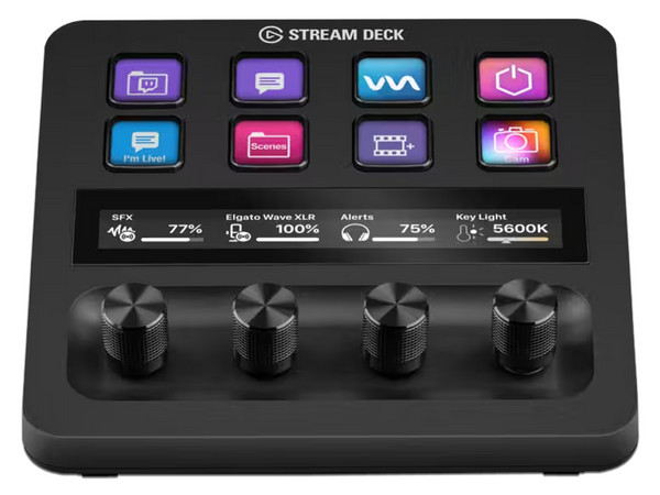 Teclado Elgato Stream Deck+ con control de audio.
