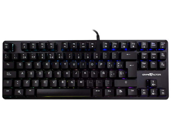 Teclado Mecánico Game Factor KBG500, Iluminación RGB, Switch Red, USB. Color Negro.