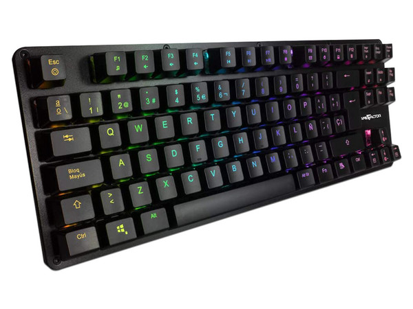 Teclado Mecánico Game Factor KBG500, Iluminación RGB, Switch Red, USB. Color Negro.